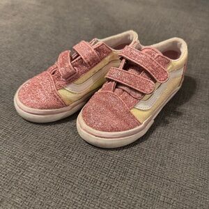 Girls Vans Glittery Pink Sneakers